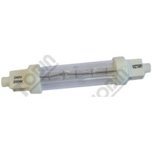 Low voltage halogen reflector lamp - LAMP HALOGEN IR 200W 240V D/ENDED CERAM ENDS NO LEADS L118MM - 64242013