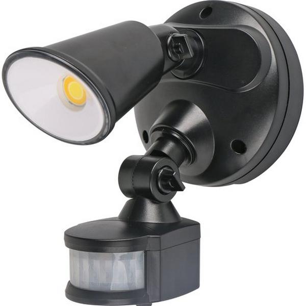 Floodlight LED 10W Tri Colour IP54 M/Black Sensor Defender, Ideal Electrical Catalogue Light Fittings Downlight Downlight Spot Floodlight - Construction Supplies Australia