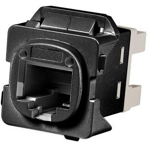 FMK10G MODULAR JACK, CATEGORY 6A, UNSHIELDED, WITHOUT DUST COVER, BLACK (BEZEL AND JACK KI
