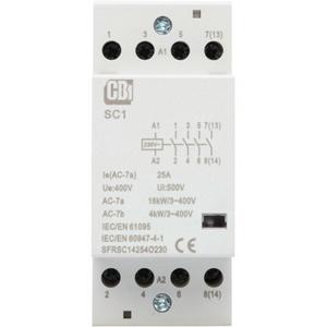 CONTACTOR 230V 4P N/CLOSED 25A