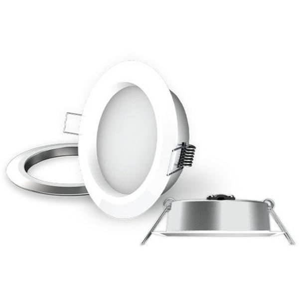 DOWNLIGHT LED 12W TRI COLOUR 1115LM IP54 DIM 90MM INC 2 TRIMS XC, Ideal Electrical Catalogue Light Fittings Downlight Downlight Spot Floodlight - Construction Supplies Australia