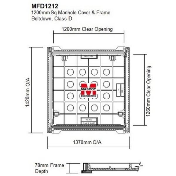 Concrete Infill Cover 1100Sq And Frame Class D Suit Cjp690 Pit, Ideal Electrical Catalogue Power Distribution Earth Inspection Pits Pit Hole Cover - Construction Supplies Australia