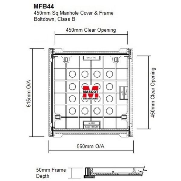 Concrete Infill Cover 450Sq And Frame Class B Suit Cjp250/280 Pit, Ideal Electrical Catalogue Power Distribution Earth Inspection Pits Pit Hole Cover - Construction Supplies Australia