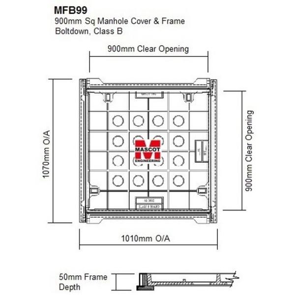 Concrete Infill Cover 900Sq And Frame Class B For Cjp560/575/590/599, Ideal Electrical Catalogue Power Distribution Earth Inspection Pits Pit Hole Cover - Construction Supplies Australia