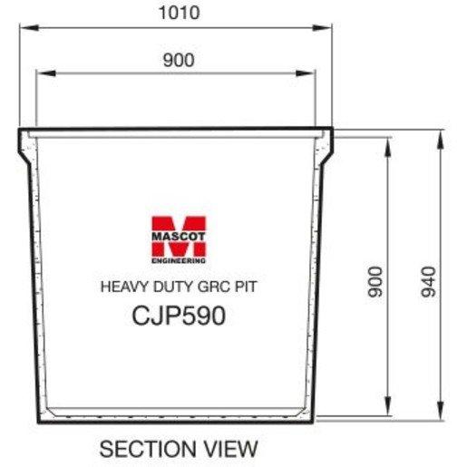 Mascot Engineering CJP590 | Grc Cable Pit 900Sq C/O 1000X1000X940mm ...