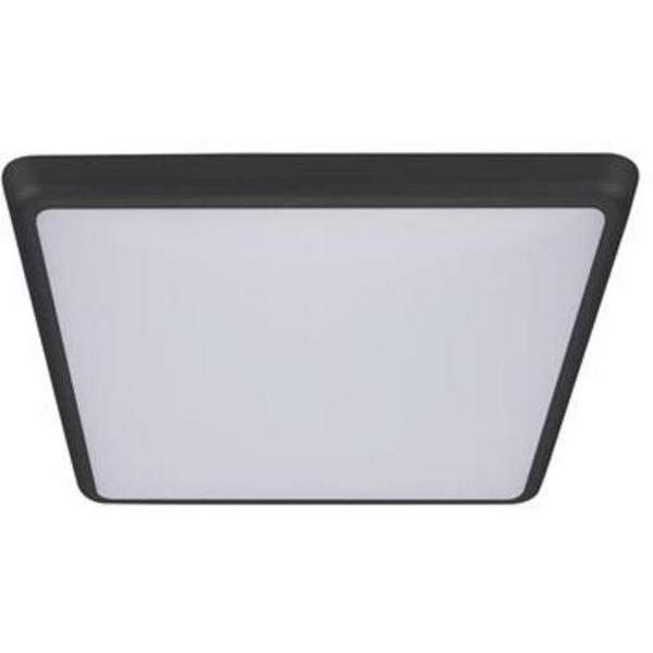 Oyster LED 25W Tri Colour 300mm IP54 Square Slim Black Solar, Ideal Electrical Catalogue Light Fittings Ceiling Wall Lighting Ceiling Wall Luminaire - Construction Supplies Australia