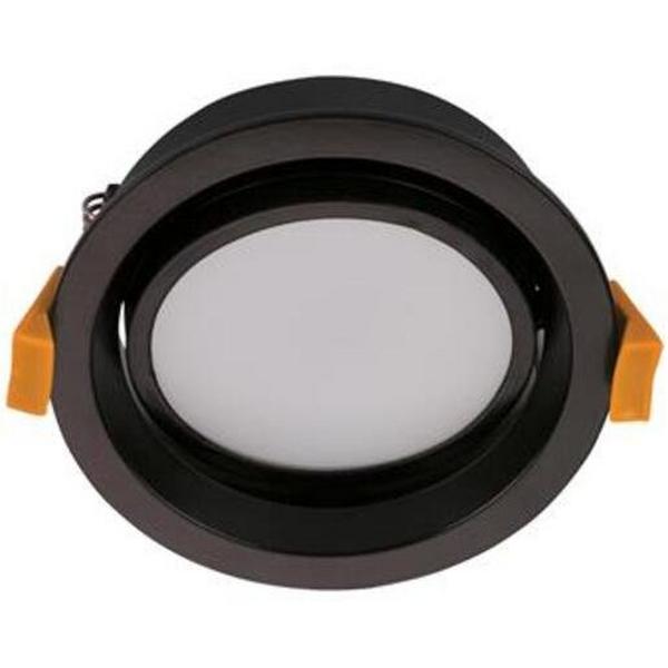 Downlight LED 13W Tri Colour 800Lm IP44 Dim 95mm Tilt Black Deco, Ideal Electrical Catalogue Light Fittings Downlight Downlight Spot Floodlight - Construction Supplies Australia