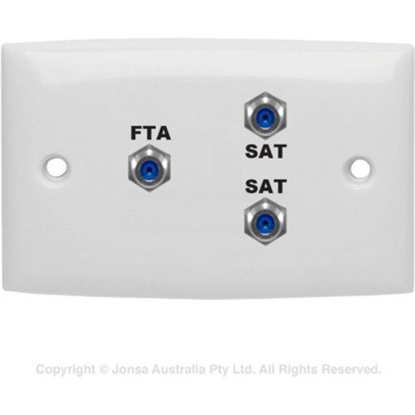 Outlet Triple Wallplate 3 X F Female To F Female 3, Ideal Electrical Catalogue Av Security Detection Antennas Antenna Socket Box - Construction Supplies Australia