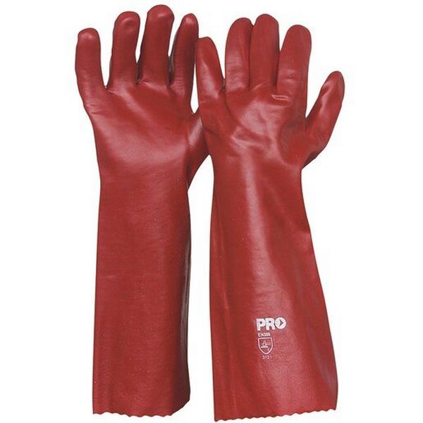 Gloves PVC Red 45CM Length, Ideal Electrical Catalogue Safety Personal Protection Protective Glove - Construction Supplies Australia