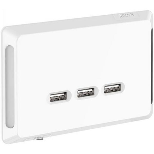 Pro Series USB Station 3 Gangs Type A, Ideal Electrical Catalogue Switches Plugs Sockets Outlets Data Usb A V Outlets - Construction Supplies Australia