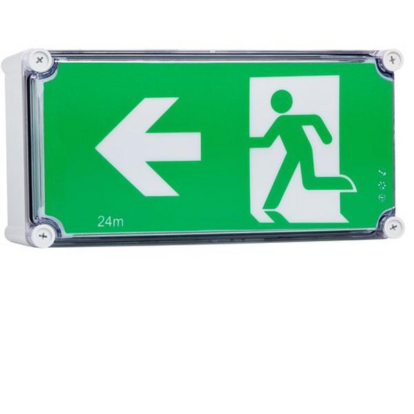 EXIT LED W/PROOF 24M <PICTO LI-ION, Ideal Electrical Catalogue Light Fittings Emergency Exit Emergency Luminaire - Construction Supplies Australia