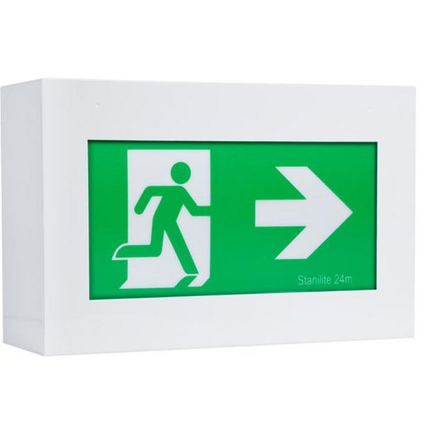 Exit Vandal Resist LED 3.2W Lithium Platinum Quickfit, Ideal Electrical Catalogue Light Fittings Emergency Exit Emergency Luminaire - Construction Supplies Australia
