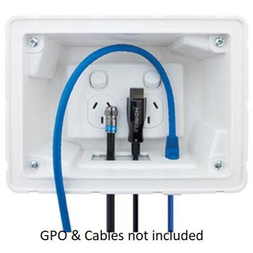 Matchmaster 04MM-RP02 | White Recessed Power Point Mounting Box With Av ...