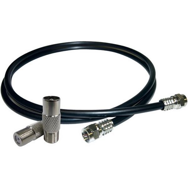 2M RG6 Quad Shield Flylead With Adaptors, Ideal Electrical Catalogue Av Security Detection Connector Communications Technology Adapter - Construction Supplies Australia