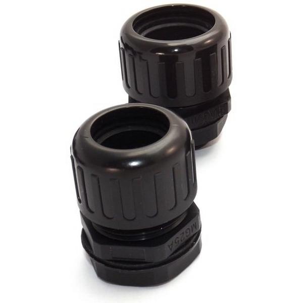 25mm Corrugated Conduit Fitting M25 UV Black, Ideal Electrical Catalogue Cable Management Protective Hose Accessories Cable Gland - Construction Supplies Australia