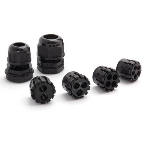 Cable Gland 5 Hole Black UV Nylon M25 (25mm) 4.5 - 6 mm, Ideal Electrical Catalogue Cable Management Protective Hose Accessories Cable Gland - Construction Supplies Australia
