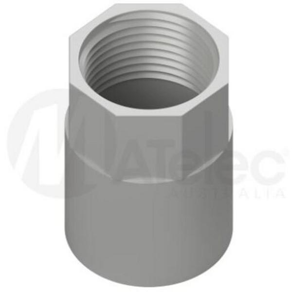 Coupling Plain/SCrew PVC 25mm Grey, Ideal Electrical Catalogue Cable Management Conduit Rigid Couplers - Construction Supplies Australia