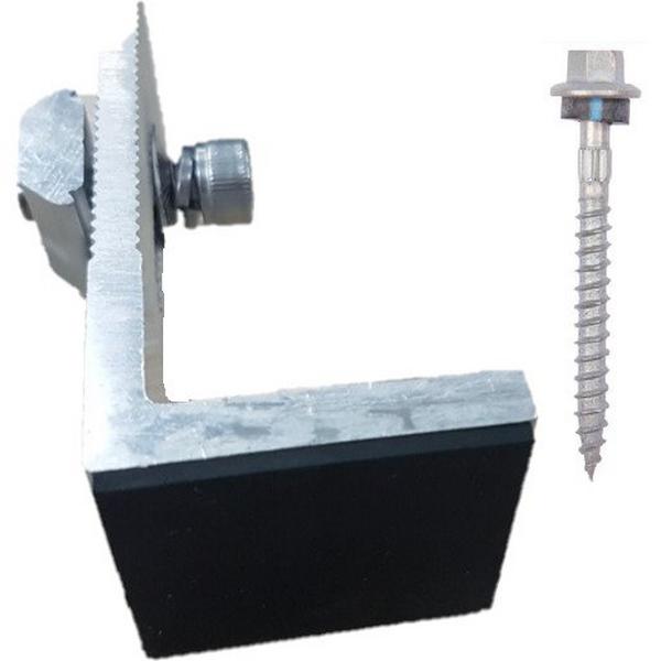 Mibet - Aluminum Tin Bracket + Rubber Pad And Screw, Ideal Electrical Catalogue Energy Management Solar Mounting Systems Solar Roof Mounting Components - Construction Supplies Australia
