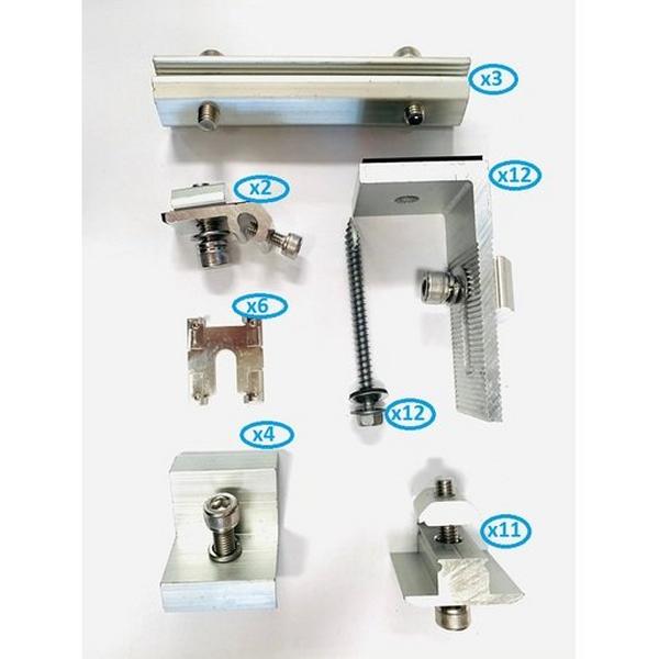 Mibet - 3 Joiner 2 Lug 6 E/Clip 11 Mid 4 End And 12 Tin, Ideal Electrical Catalogue Energy Management Solar Mounting Systems Solar Roof Mounting Components - Construction Supplies Australia