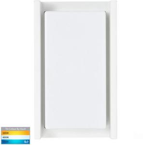 WALL LIGHT LED 12W TRI COLOUR 240V RECT WHITE NEPEAN