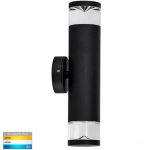 WALL LIGHT LED GU10 2X5W TRI COLOUR 240V BLACK HIGHLITE