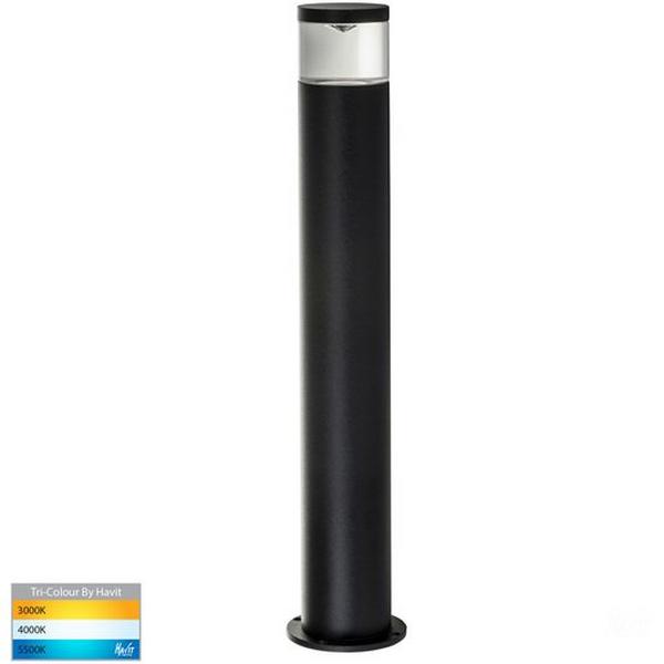 Bollard LED MR16 5W Tri Colour 12VDC 445mm Black Highlite, Ideal Electrical Catalogue Light Fittings Bollard Luminaire Bollard - Construction Supplies Australia