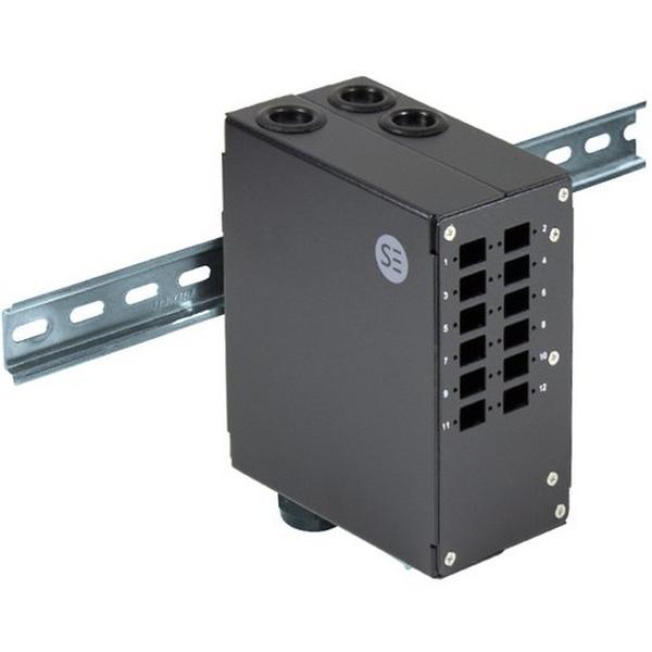 12 PORT COMPACT DIN RAIL LC MOUNT ENCLOSURE /W ADAPTORS, Ideal Electrical Catalogue Cable Management Cable Support Accessories Spare Parts For Installation Rail Current Data Cable - Construction Supplies Australia