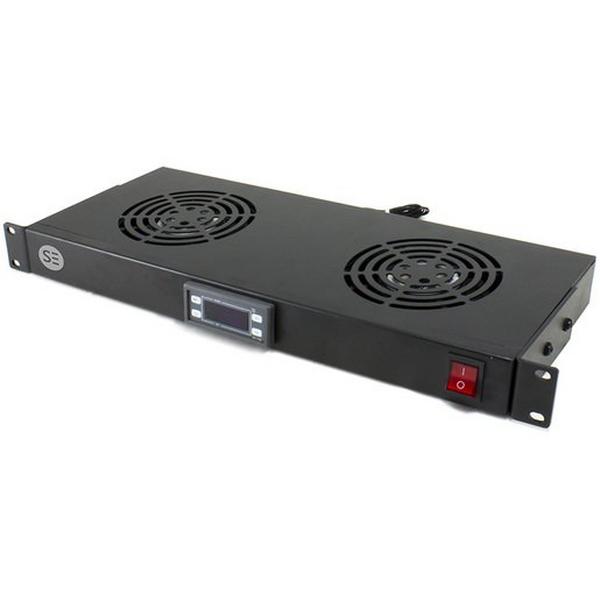 2 Way Fan Kit /W Thermostat 1RU Rack Mountable Shelf, Ideal Electrical Catalogue Cable Management Cable Support Accessories Spare Parts For Installation Rail Current Data Cable - Construction Supplies Australia