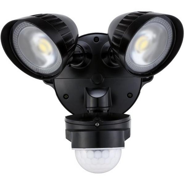 SPOTLIGHT LED 2LT 20W 5000K 4000LM IP54 BLACK SENSOR SECURITY, Ideal Electrical Catalogue Light Fittings Downlight Downlight Spot Floodlight - Construction Supplies Australia
