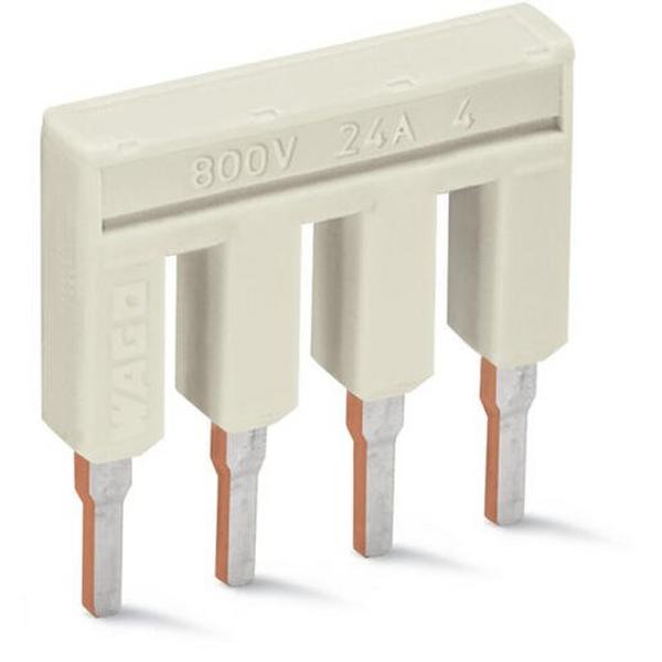 Push-In Type Jumper Bar, Insulated, 25 Amp, 2.5 Mm, Light Grey, 4 Way, Ideal Electrical Catalogue Wiring Accessories Terminal Block Cross Connector For Terminal Block - Construction Supplies Australia