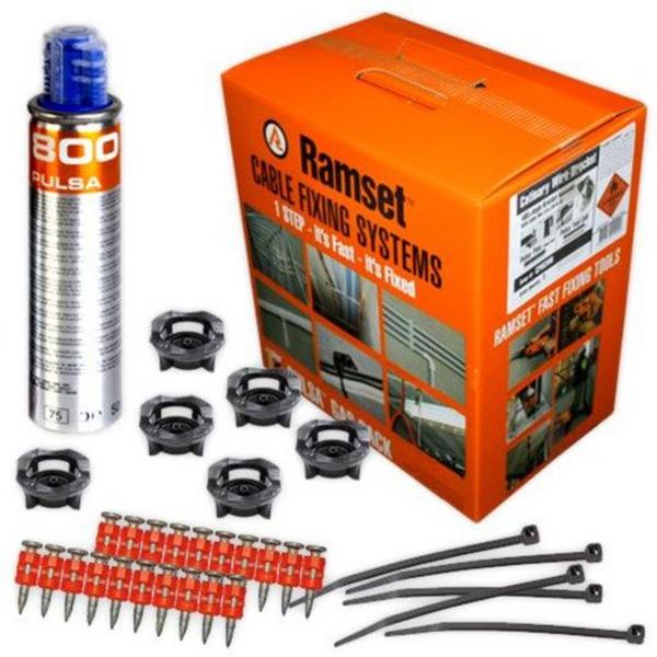Ramset P8 Datalec Contractor Pack With Hc622 Pins Fuel Cell And Cable Ties, Ideal Electrical Catalogue Hardware Fixings Nail - Construction Supplies Australia
