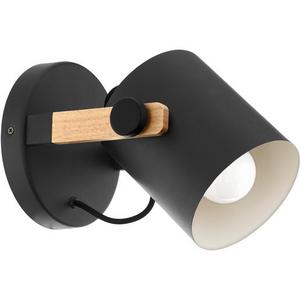 WALL LIGHT E27 1LT 28W BLACK/CREAM/WOOD HORNWOOD