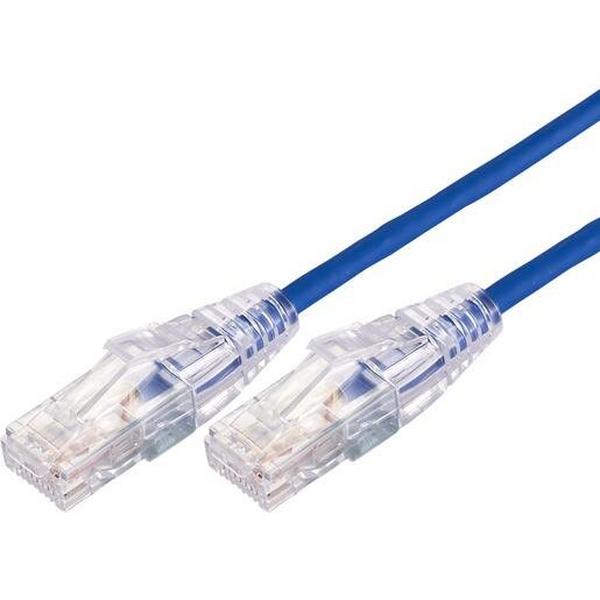 Patch Lead Cat 6A 10Gbe Ultra Thin UTP LSZH 1M Blue, Ideal Electrical Catalogue Data Communications Copper Patch Cord Copper Twisted Pair - Construction Supplies Australia
