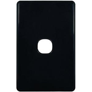 SWITCH PLATE VERTICAL 1 GANG LESS MECH BLACK