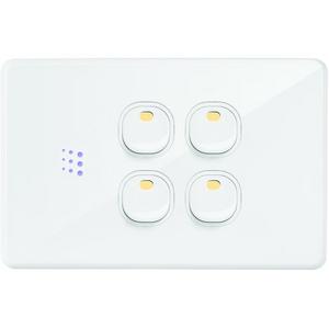 POWERMESH MULTI PURPOSE SWITCH HORIZONTAL 4 BUTTON 10AX TOTAL 5AX MAX PER CHANNEL 240V 2OR