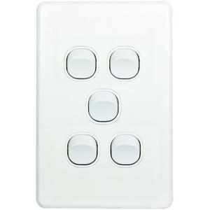 SWITCH VERTICAL 5 GANG SLIM 10AX/16A 250V