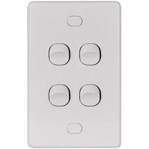SWITCH VERTICAL 4 GANG 10AX/16A 250V VANDAL PROOF