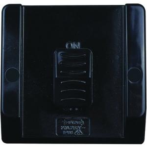 SINGLE OUTDOOR WEATHERPROOF SWITCH IP66 20A/16AX 250V BLACK