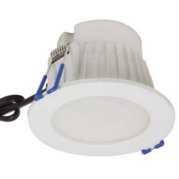 Downlight LED 10W Quad Col 1020Lm IP44 Dim 125mm White Taylor, Ideal Electrical Catalogue Light Fittings Downlight Downlight Spot Floodlight - Construction Supplies Australia