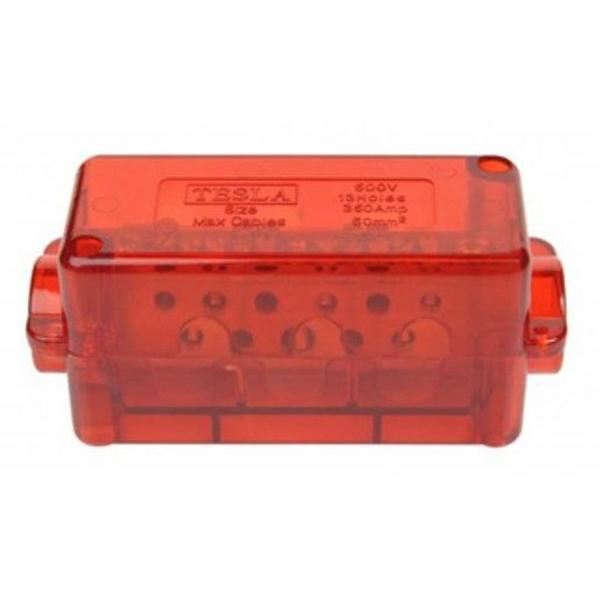 Active Link 7 Hole 350A With Cover Red, Ideal Electrical Catalogue Power Distribution Busbar Busbar - Construction Supplies Australia