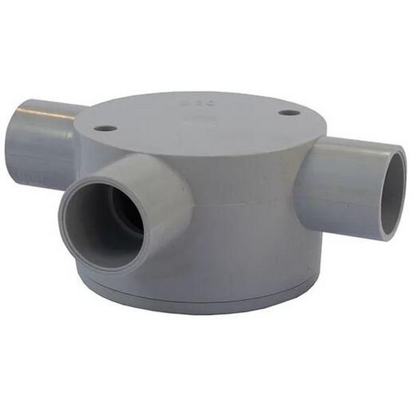 20mm Three Way Shallow Junction Box, Ideal Electrical Catalogue Cable Management Conduit Rigid Conduit Junction Box - Construction Supplies Australia