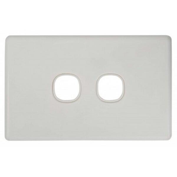 2 Gang Switch - Grid Plates Slimline, Ideal Electrical Catalogue Switches Plugs Sockets Switches Grid Cover Plate - Construction Supplies Australia