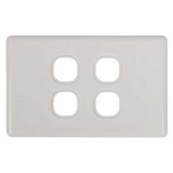 4 Gang Switch - Grid Plates Slimline, Ideal Electrical Catalogue Switches Plugs Sockets Switches Grid Cover Plate - Construction Supplies Australia
