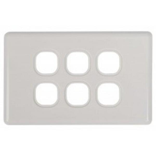 6 Gang Switch - Grid Plates Slimline, Ideal Electrical Catalogue Switches Plugs Sockets Switches Grid Cover Plate - Construction Supplies Australia