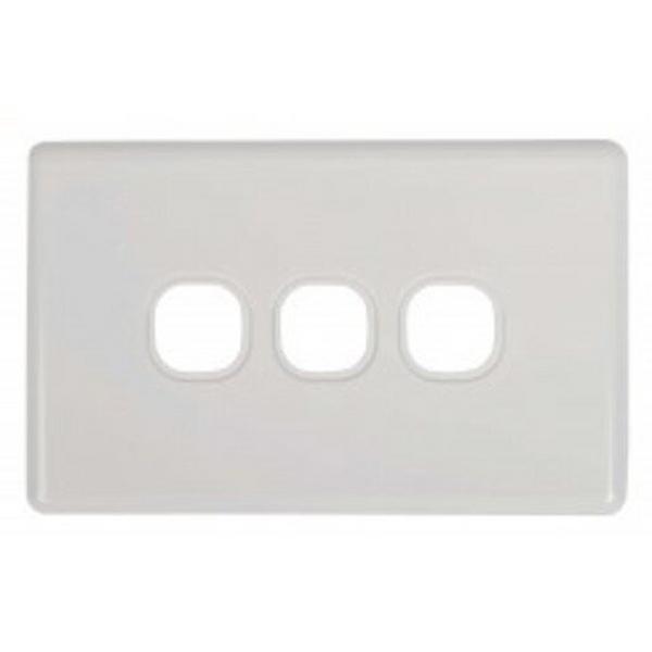 3 Gang Switch - Grid Plates Slimline, Ideal Electrical Catalogue Switches Plugs Sockets Switches Grid Cover Plate - Construction Supplies Australia