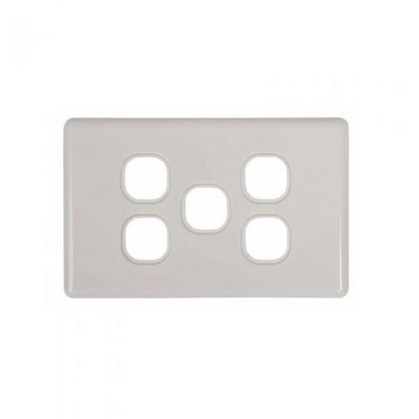 5 Gang Switch - Grid Plates Slimline, Ideal Electrical Catalogue Switches Plugs Sockets Switches Grid Cover Plate - Construction Supplies Australia