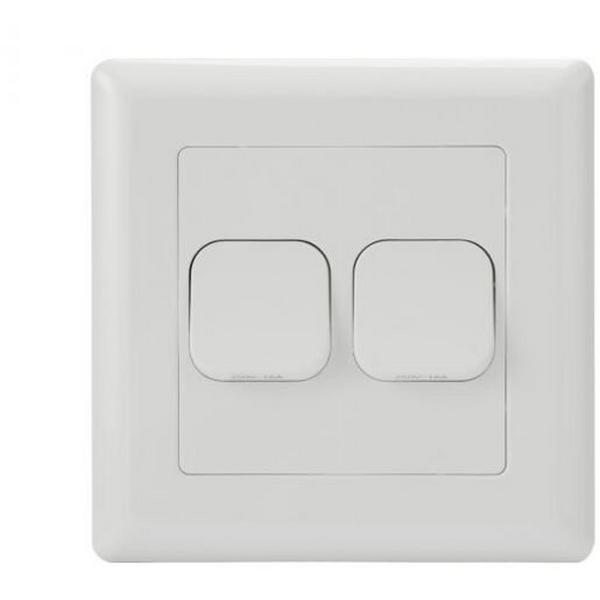 2 Gang Switch Large Dolly Large Plate, Ideal Electrical Catalogue Switches Plugs Sockets Switches Light Switch - Construction Supplies Australia