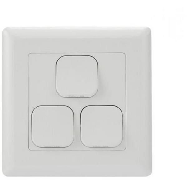 3 Gang Switch Large Dolly Large Plate, Ideal Electrical Catalogue Switches Plugs Sockets Switches Light Switch - Construction Supplies Australia