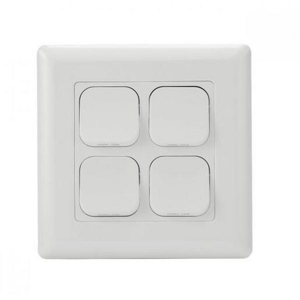 4 Gang Switch Large Dolly Large Plate, Ideal Electrical Catalogue Switches Plugs Sockets Switches Light Switch - Construction Supplies Australia