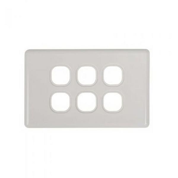 6 Gang Switch - Grid Plates Slimline, Ideal Electrical Catalogue Switches Plugs Sockets Switches Grid Cover Plate - Construction Supplies Australia